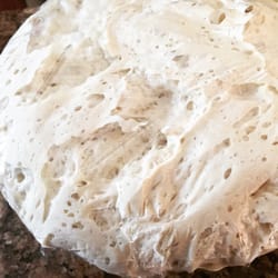 Last Dragon Pizza - Our pizza dough from scratch. IT'S ALIVE!