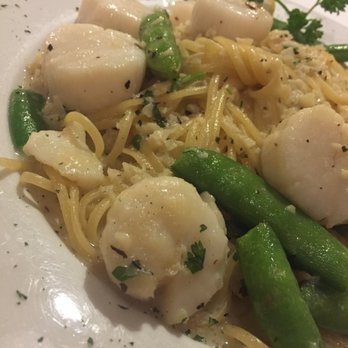 Paesano - Scallops scampi style over a huge bed of linguine - Italian Near Me - Aiea, Hawaii Paesano - Scallops scampi style over a huge bed of linguine - Italian Near Me - Aiea, Hawaii