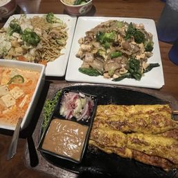 Panang Curry, chicken Satay, Pad See U, chicken Chow Mein Panang Curry, chicken Satay, Pad See U, chicken Chow Mein