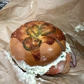 Emerald City Bagels - The Suffolk w/ jalapeño cheese - Sandwiches Near Me - Atlanta, Georgia Emerald City Bagels - The Suffolk w/ jalapeño cheese - Sandwiches Near Me - Atlanta, Georgia