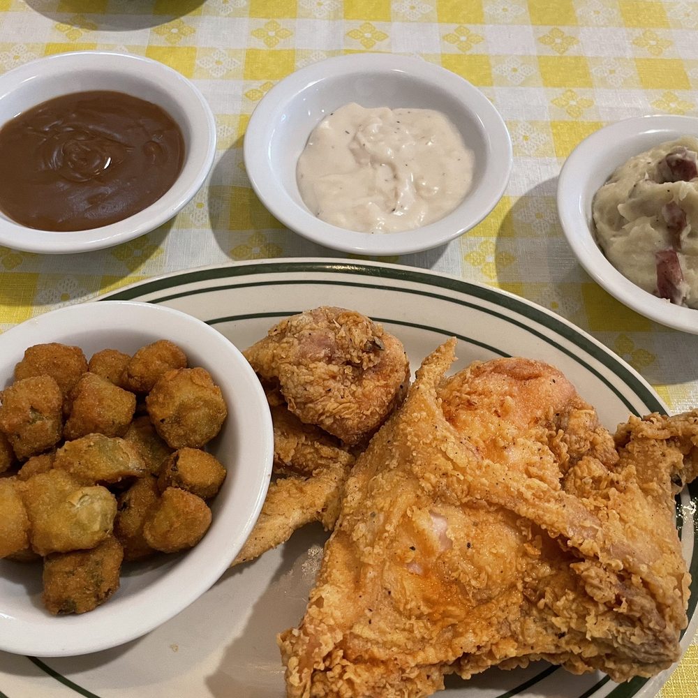 Mr. Spud’s - Fried chicken, mashed potatoes and fried okra. - Southern Near Me - Fairhope, Alabama Mr. Spud’s - Fried chicken, mashed potatoes and fried okra. - Southern Near Me - Fairhope, Alabama