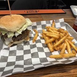 The Rusty Smash Burger with fries