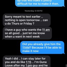 Dodgy scheduling from an established barber in town. Disappointed. Dodgy scheduling from an established barber in town. Disappointed.
