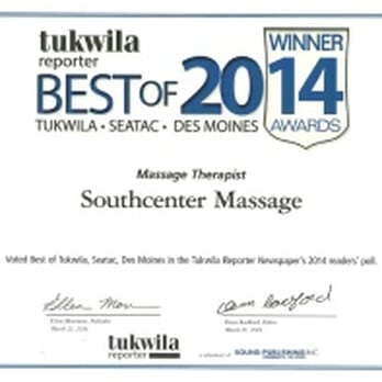 Southcenter Massage - Best of 2014 - Massage Near Me - Tukwila, Washington Southcenter Massage - Best of 2014 - Massage Near Me - Tukwila, Washington