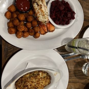 Hudson Coastal - Lobster tail and crab bake with sweet potatoe tots and beets - Seafood Near Me - Fulton, Maryland