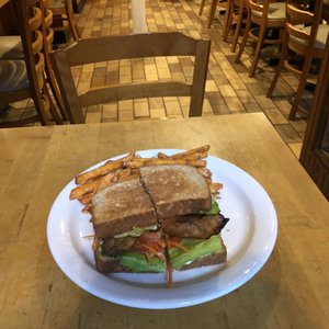 Photo of Village Natural - New York, NY, United States. Vegan Seitan Club And Fries