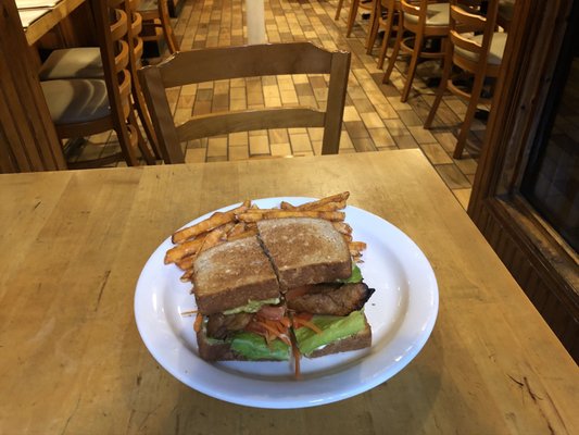 Photo of Village Natural - New York, NY, US. Vegan Seitan Club And Fries