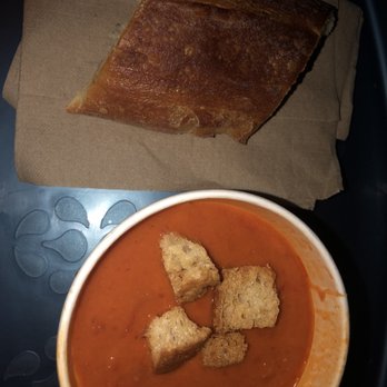 Panera Bread - Bowl of tomato soup with French bread! Yum! - Salad Near Me - Arlington, Texas