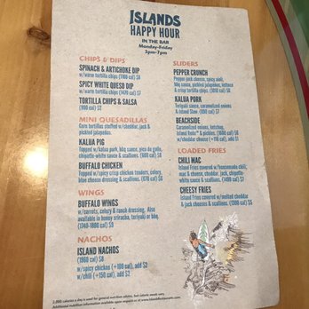 Islands Restaurant - Happy Hour Bar Food - Burgers Near Me - Vista, California