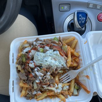 Zesti Food Carts - 16.00 for Fry's with a half a cup of meat, onions, green peppers, cheese and sauce - Food Trucks Near Me - Forest Grove, Oregon