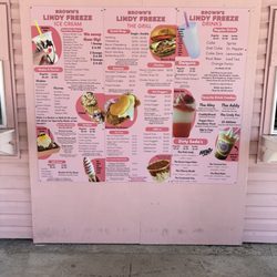Menu. New owners, ice cream items are delicious. Service is friendly and attentive.