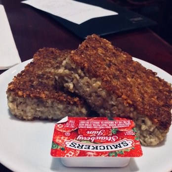 River View Buffet - Goetta on steroids. About the size of a brownie. I've never had Goetta this thick anywhere. I used the jelly for perspective. - Buffets Near Me - Rising Sun, Indiana
