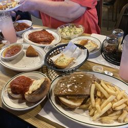 Lena's Cafe - Meatloaf and fries, meatball sandwich, lasagna, chicken nuggets, and fries Chicken Parmesan