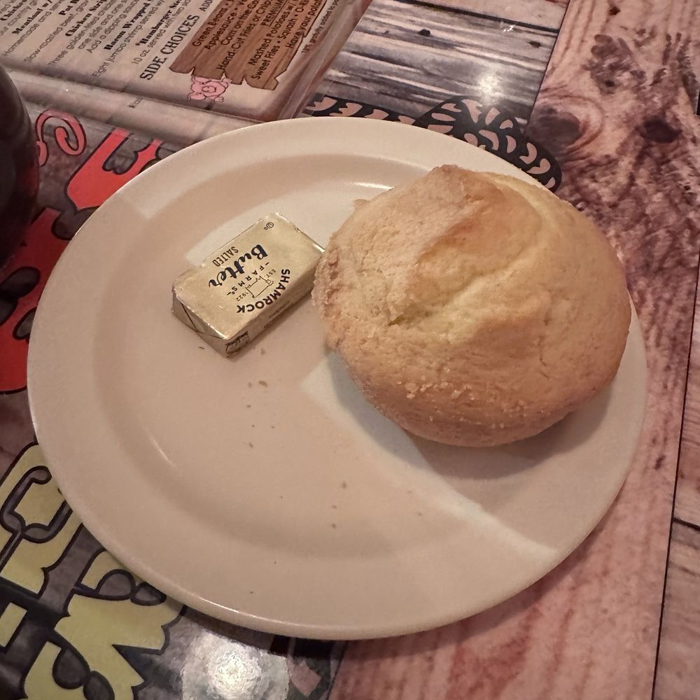 Grumpy Jake's BBQ - Corn bread with butter - Barbeque Near Me - Pinetop-Lakeside, Arizona Grumpy Jake's BBQ - Corn bread with butter - Barbeque Near Me - Pinetop-Lakeside, Arizona