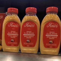Restaurant Amir - The spicy garlic sauce is available for purchase.