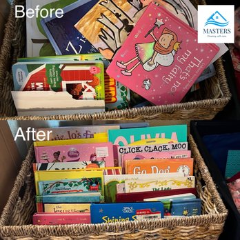 Masters Cleaning Group - Before and After book organizing - Home Cleaning Near Me Masters Cleaning Group - Before and After book organizing - Home Cleaning Near Me