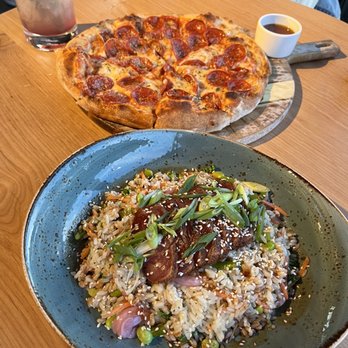 Kitchen Social - Ahi tuna bowl and pepperoni pizza!!  Both were delicious - New American Near Me - Dublin, Ohio
