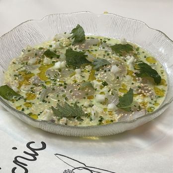 Picnic - Raw fluke with green tomato, shiso, sesame - Wine Bars Near Me - Philadelphia, Pennsylvania