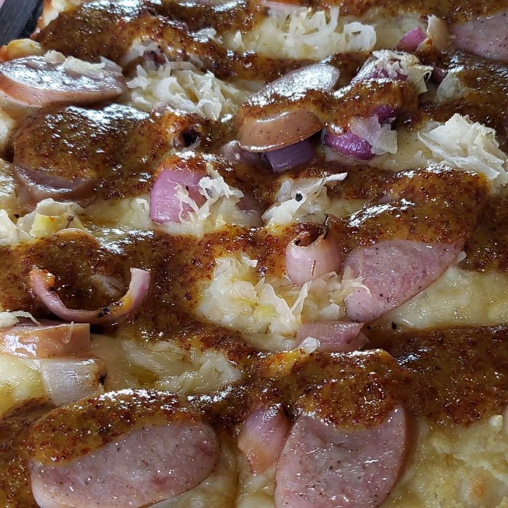 Mad Cow - The wurst flatbread - Burgers Near Me - Eagan, Minnesota Mad Cow - The wurst flatbread - Burgers Near Me - Eagan, Minnesota