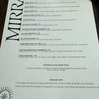 Mirra - Menu - Mexican Near Me - Chicago, Illinois