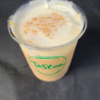 Tastea - Goldenwest - Sample of the Pumpkin Pie Brûlée 10-12-2022 - Bubble Tea Near Me - Westminster, California Tastea - Goldenwest - Sample of the Pumpkin Pie Brûlée 10-12-2022 - Bubble Tea Near Me - Westminster, California