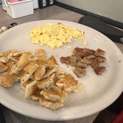 JP’s Eatery - Kids pancake with sausage and egg.