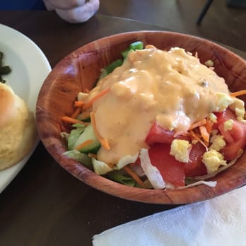 Seaboard Station Restaurant - A loaded salad bowl, with Thousand Island Dressing - American Near Me - Hamlet, North Carolina