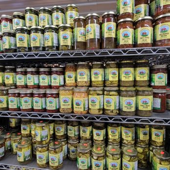 Wilson's Farm Market - shelves of jars of pickles - Grocery Near Me - Arcadia, Indiana Wilson's Farm Market - shelves of jars of pickles - Grocery Near Me - Arcadia, Indiana