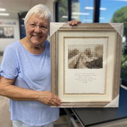 Fullerton Photographics - Custom frame job and design print layout.  The final image and text was printed on watercolor and tear float mounted into the frame.