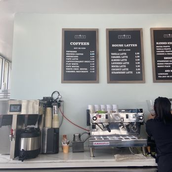 Vlove coffee - Menu front counter - Coffee & Tea Near Me - Virginia Beach, Virginia