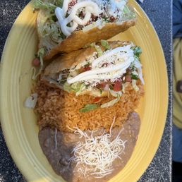 2 Que-kas with rice and beans 2 Que-kas with rice and beans