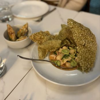 Poppy & Seed - Ceviche and squash blossom - American Near Me - Anaheim, California