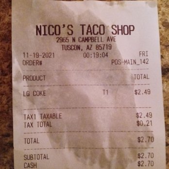 Nico's - The audition of my Coke that they forgot - Mexican Near Me - Tucson, Arizona Nico's - The audition of my Coke that they forgot - Mexican Near Me - Tucson, Arizona