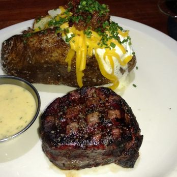 J. Alexander's - Filet with Loaded Baked Potato - New American Near Me - Hoover, Alabama J. Alexander's - Filet with Loaded Baked Potato - New American Near Me - Hoover, Alabama