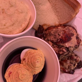 Saw's Soul Kitchen - Smoked Chicken, Deviled Eggs, Potato Salad - Barbeque Near Me - Birmingham, Alabama
