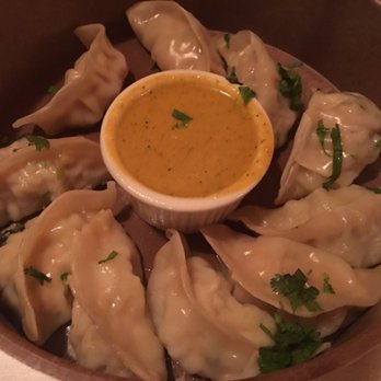 Namaste - Dumplings aka Potstickers with a curry dipping sauce. - Indian Near Me - Alexandria, Virginia Namaste - Dumplings aka Potstickers with a curry dipping sauce. - Indian Near Me - Alexandria, Virginia