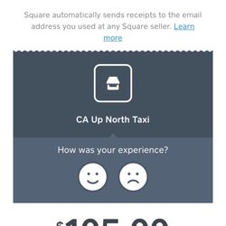 Up North Taxi - Requested a ride from their female driver who took us approx 20-25 miles to the winery. On average this trip should have been 25-30.00.