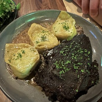 Char Blu - Braised beef Torrelloni-HUGE piece of meat! The pasta is homemade! The tips of the pasta were a bit dry. - American Near Me - Champlin, Minnesota