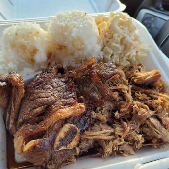 Hula Hands Restaurant 4630 - Kalua pork, teriyaki beef, rice and Macaroni salad..yummy! - Hawaiian Near Me - Anchorage, Alaska