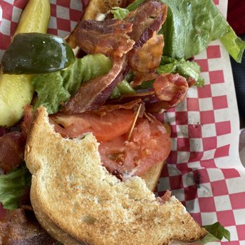 Beachside Diner - BLT my hubby made a mess of. Delicious. - Diners Near Me - St. Augustine, Florida