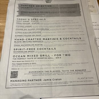 Bonefish Grill - Menu 7/26 - Seafood Near Me - Plantation, Florida Bonefish Grill - Menu 7/26 - Seafood Near Me - Plantation, Florida