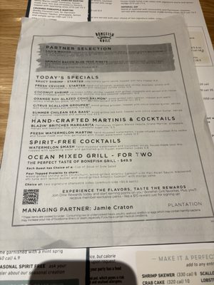 Menu photo 6 Bonefish Grill Plantation, FL Menu photo 6 Bonefish Grill Plantation, FL