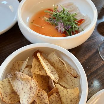 O Sea - Scallops and Taro chips. - Seafood Near Me - Orange, California O Sea - Scallops and Taro chips. - Seafood Near Me - Orange, California