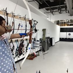 Double X Archery - My son trying out his InterNature recurve bow and a new sight at the range.
