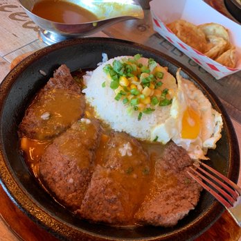 Sizzling Lunch - Double Hamburg rice with curry sauce - Japanese Near Me - San Jose, California Sizzling Lunch - Double Hamburg rice with curry sauce - Japanese Near Me - San Jose, California