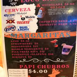 Papi Loco Taco Bar - Menu