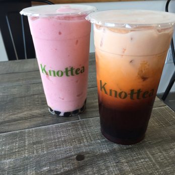 Knottea Cafe House - Thai tea w boba/ Strawberry smoothie w boba - Coffee & Tea Near Me - Stanton, California Knottea Cafe House - Thai tea w boba/ Strawberry smoothie w boba - Coffee & Tea Near Me - Stanton, California