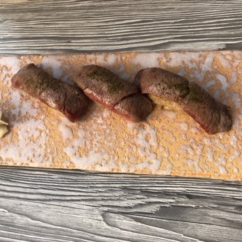 Minami Toronto - Wagyu nigiri with miyazaki wagyu tenderloin - Japanese Near Me - Toronto, Ontario