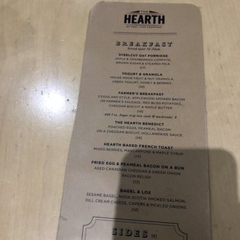 The Hearth - Breakfast menu - American Near Me - Mississauga, Ontario The Hearth - Breakfast menu - American Near Me - Mississauga, Ontario