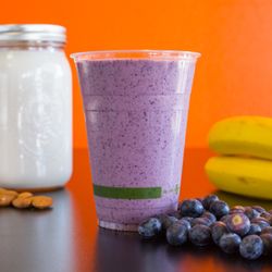 Raw Earth Juicery & Cafe - #3 Blueberry smoothie made with home made almond milk!